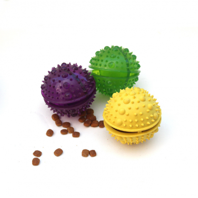 Pet Interactive Toy Open Round Bite-Resistant Chew Ball Shell Shaped TPR Food Storage Leakage Toy Leaky Feeder