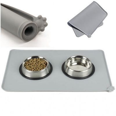 Factory sale eco friendly high quality waterproof silicone pet food bowl mat use in car, home