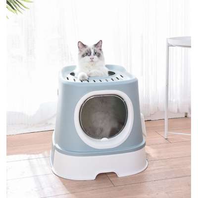 Newly designed high quality plastic cat litter box toilet manufacture, china pet supplies cat litter house