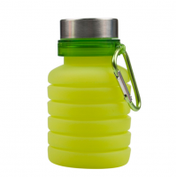 High quality food grade silicone PP stainless steel portable collapsible elastic stretchy water bottle 550ml for outdoor use