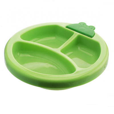 Plastic Three Compartments Temperature sensing Water Filling Keep Food Warmer Colder Baby Bowl with Suction and Lids