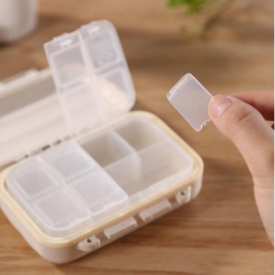 Portable Travel Tablet Medicine Vitamin Pill Organizer Box for Purse or Pocket,10 Compartments,Eco-friendly material