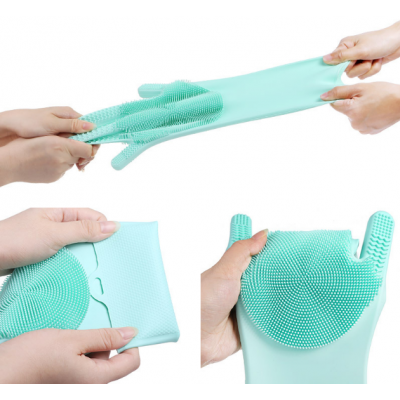 Creative Fancy New Silicone Household Kitchen Bowl Fruits Washing Cleaning Glove Scrubber