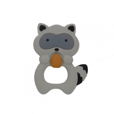 BPA free food grade baby chewing teething silicone raccoon teether